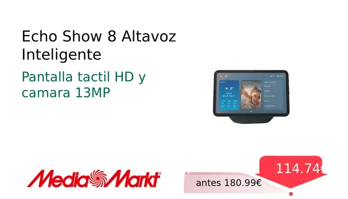 Amazon Echo Show 8 (2ª Gen) Altavoz Inteligente con Pantalla HD y Alexa