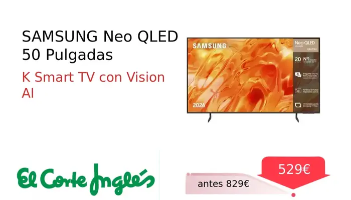 Samsung Neo QLED 50" 4K Smart TV TQ50QN73HAUXXC con Vision AI y Modo Fútbol