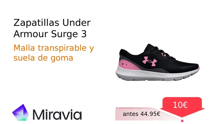 Zapatillas Under Armour Surge 3: Comodidad y Soporte a Precio Irresistible