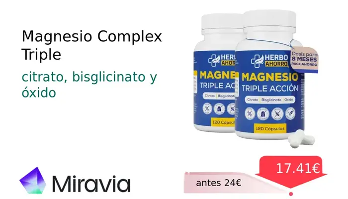 Magnesio Complex Triple: Citrato, Bisglicinato y Óxido