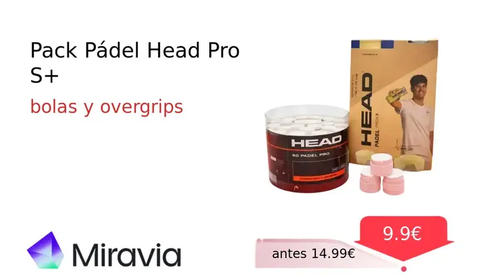 Pack Pádel Head Pro S+ con Bolas Incluidas