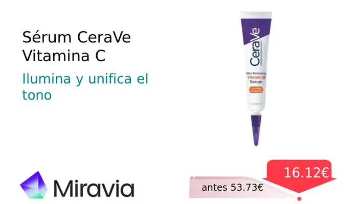 Sérum CeraVe con 10% Vitamina C Pura para Luminosidad y Protección