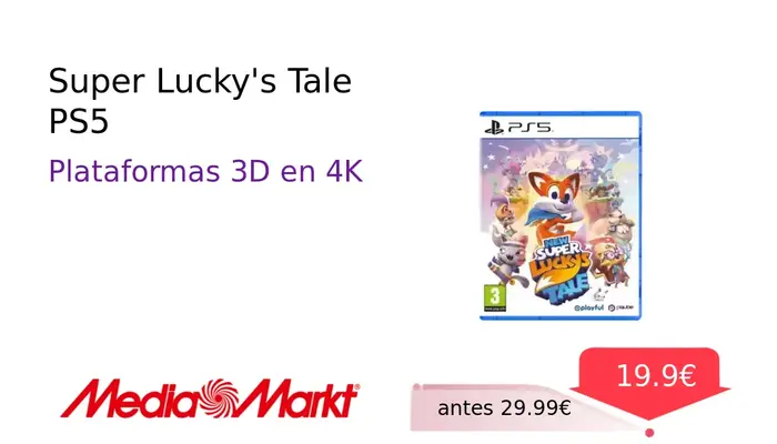 Super Lucky's Tale para PS5 - Aventura Gráfica en 4K