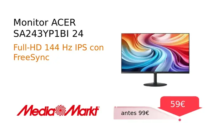 Monitor ACER SA243YP1BI 24" IPS 144Hz