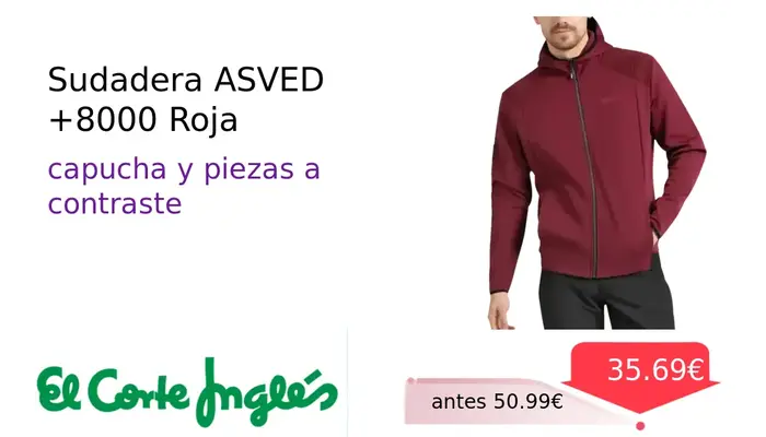 Sudadera ASVED +8000 Roja - Estilo y Comodidad