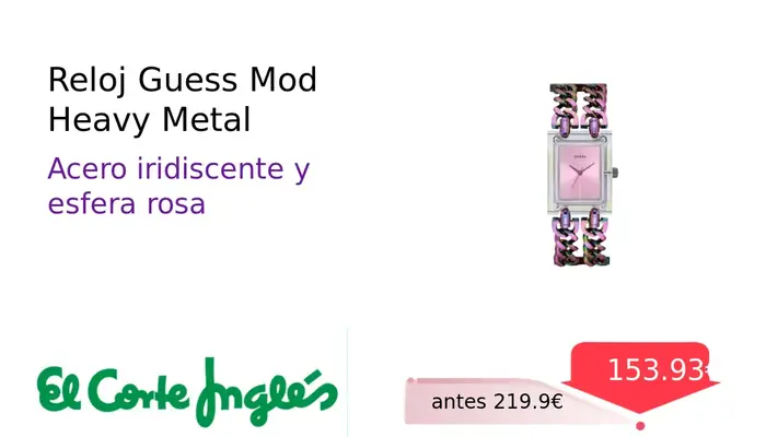 Reloj Guess Mod Heavy Metal de Acero Inoxidable