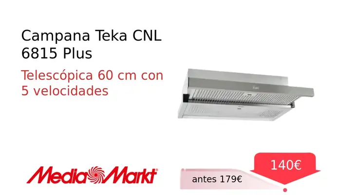 Campana Teka CNL 6815 Plus Telescópica Extraíble