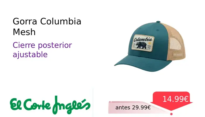 Gorra Columbia Mesh Unisex - Estilo y Comodidad