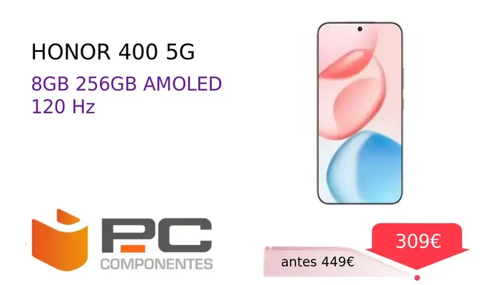 HONOR 400 5G con 256 GB de almacenamiento interno