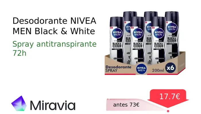 Desodorante NIVEA MEN Black & White Spray 200 ml