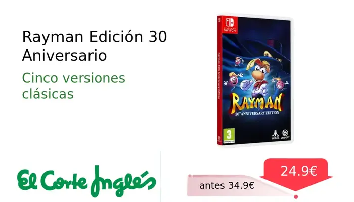 Rayman Edición 30 Aniversario: Colección Clásica para Fans