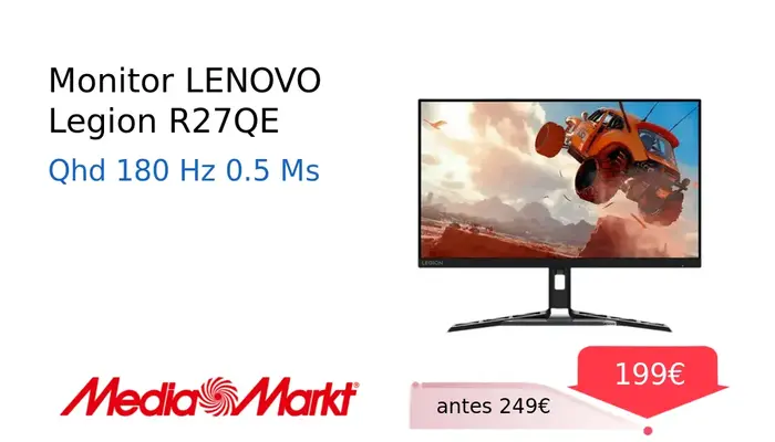 Monitor Gaming LENOVO Legion R27QE con Respuesta Rápida