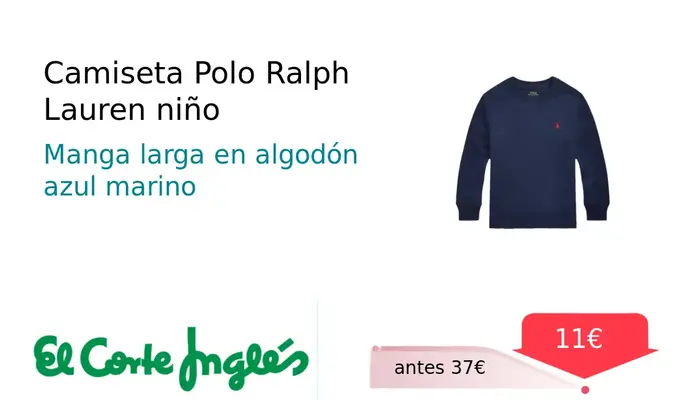 Camiseta Polo Ralph Lauren de Manga Larga para Niño