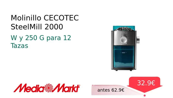 Molinillo CECOTEC SteelMill 2000 - Potencia y Capacidad para tu Cocina